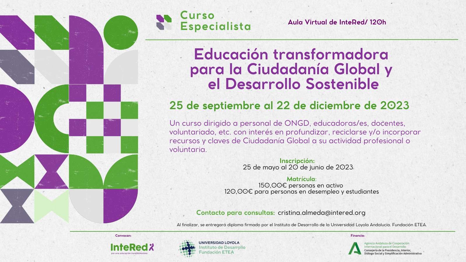 Curso Especialista Educación Transformadora para la Ciudadanía Global y el Desarrollo Sostenible