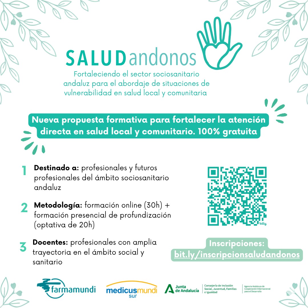 SaluDándonos: Fortaleciendo el sector sociosanitario andaluz para el abordaje de situaciones de vulnerabilidad en salud local y comunitaria