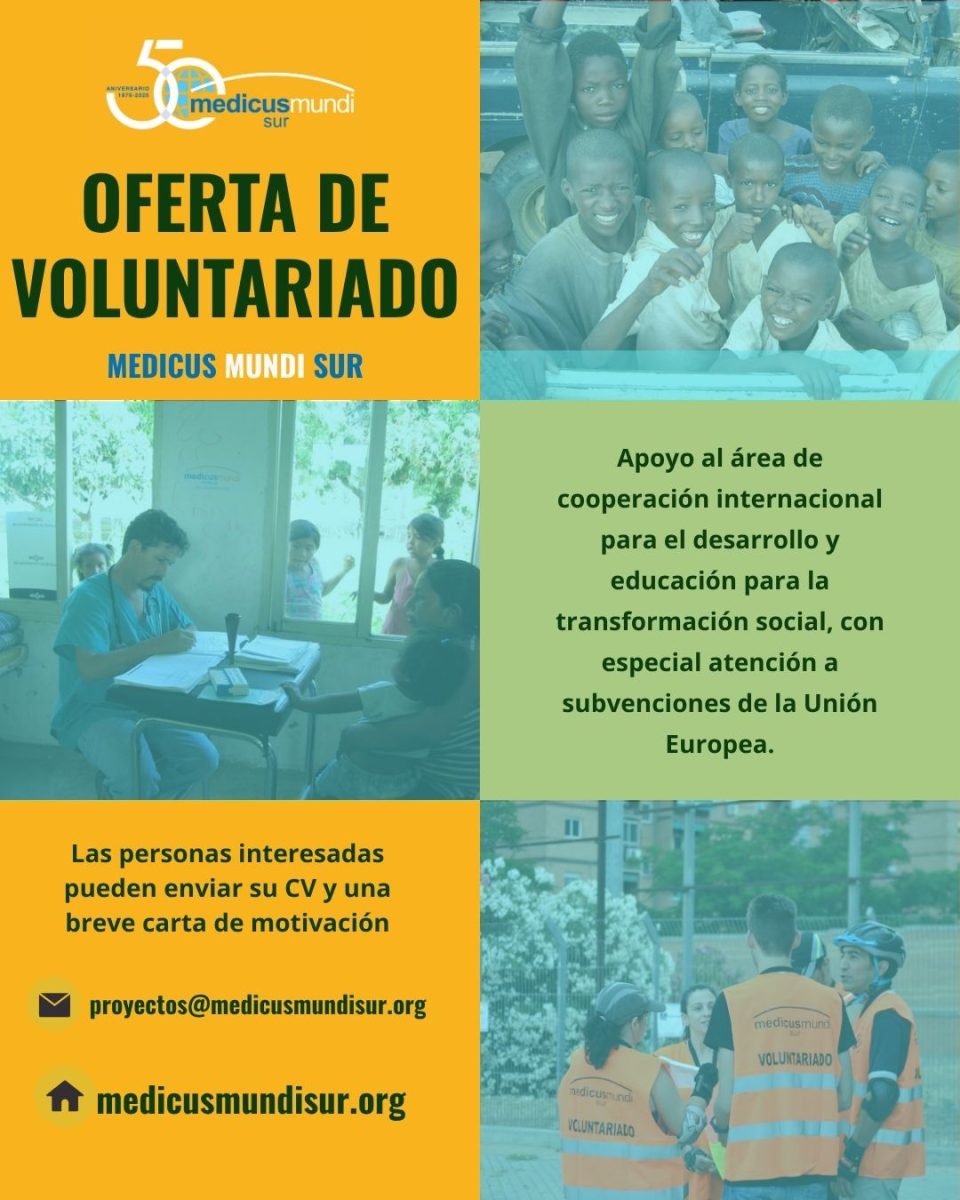Voluntariado de apoyo al área de cooperación internacional y de educación para la transformación social