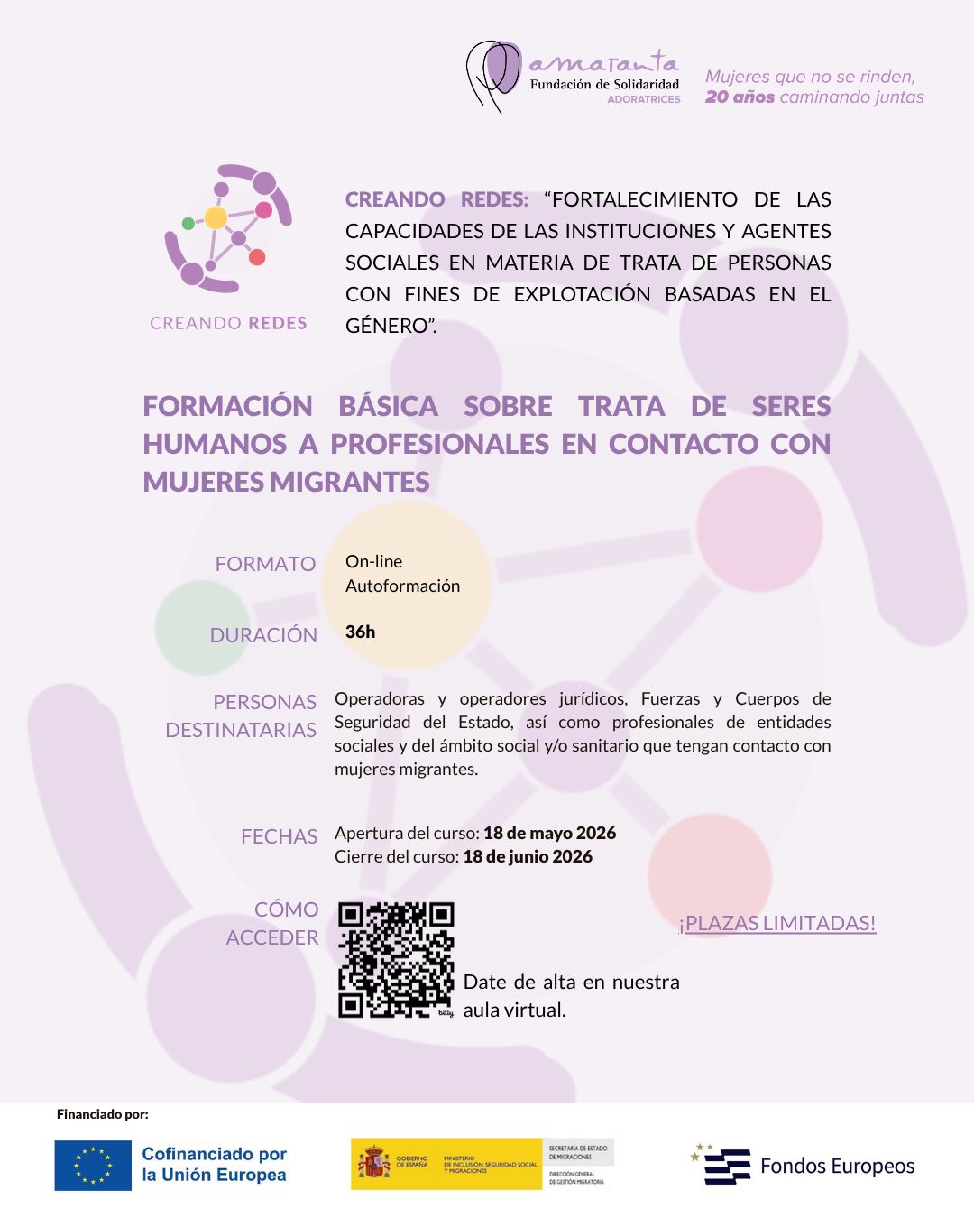 Formación Básica sobre Trata de Seres Humanos para profesionales en contacto con mujeres migrantes